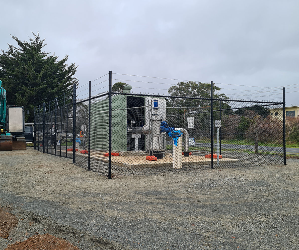 Commercial fencing around utility infrastructure