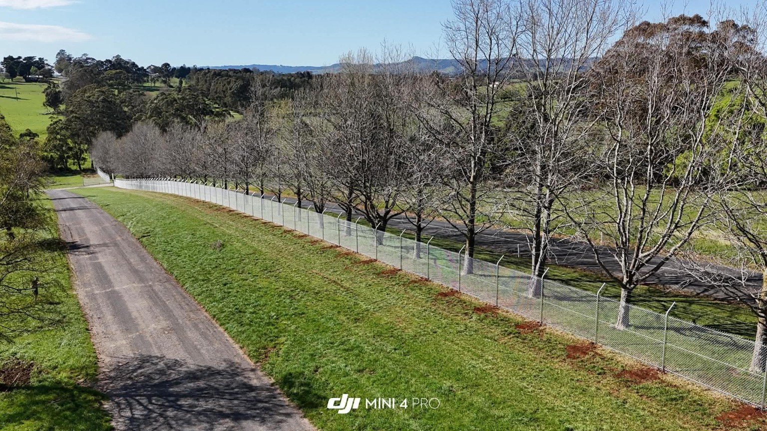 Completed Lardner Park security fencing, view 3