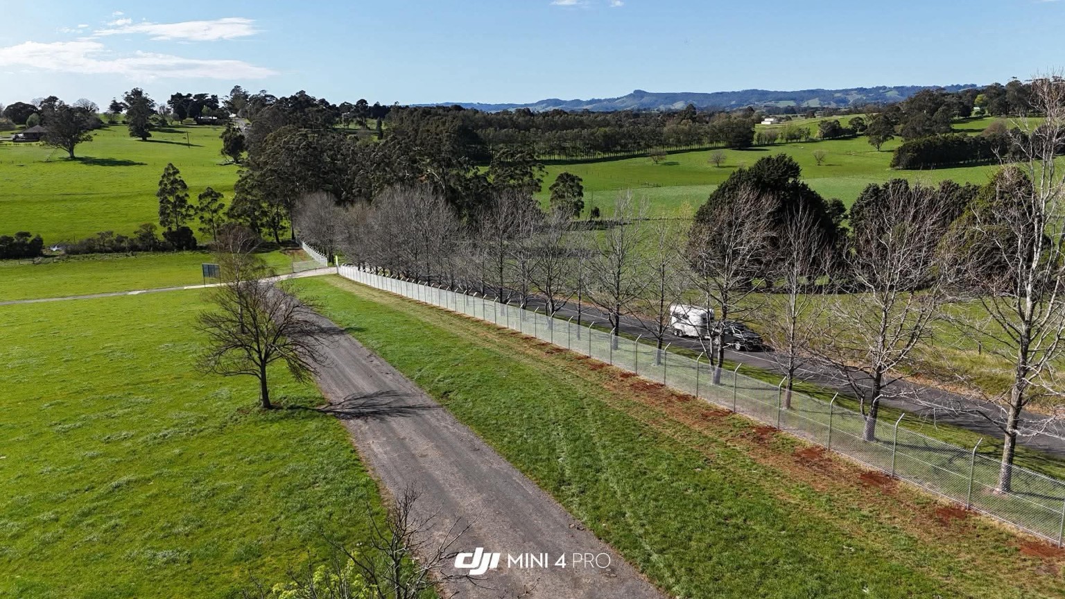 Completed Lardner Park security fencing, view 5