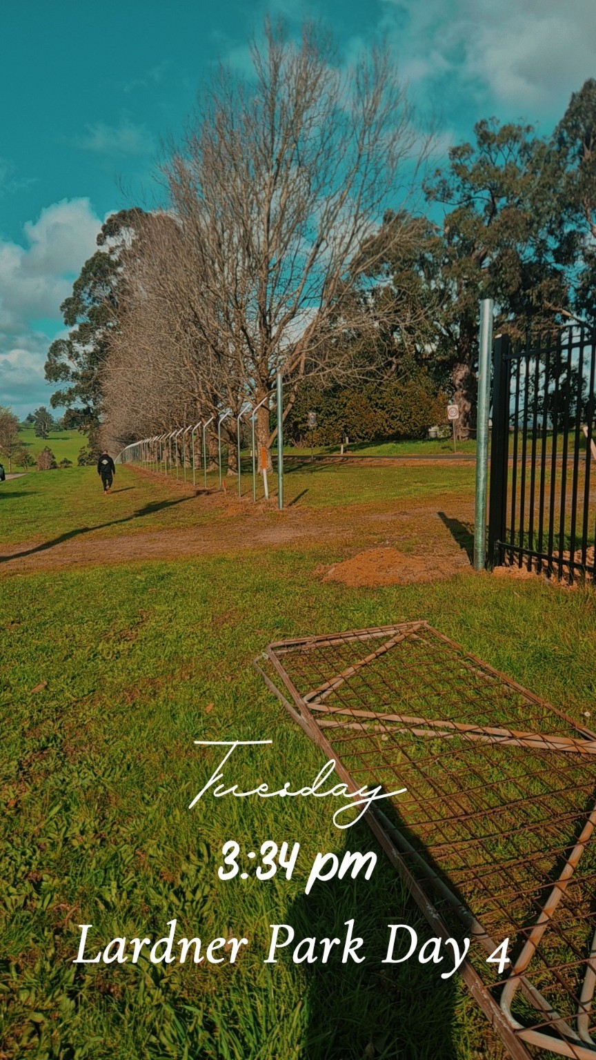 During installation at Lardner Park, view 10