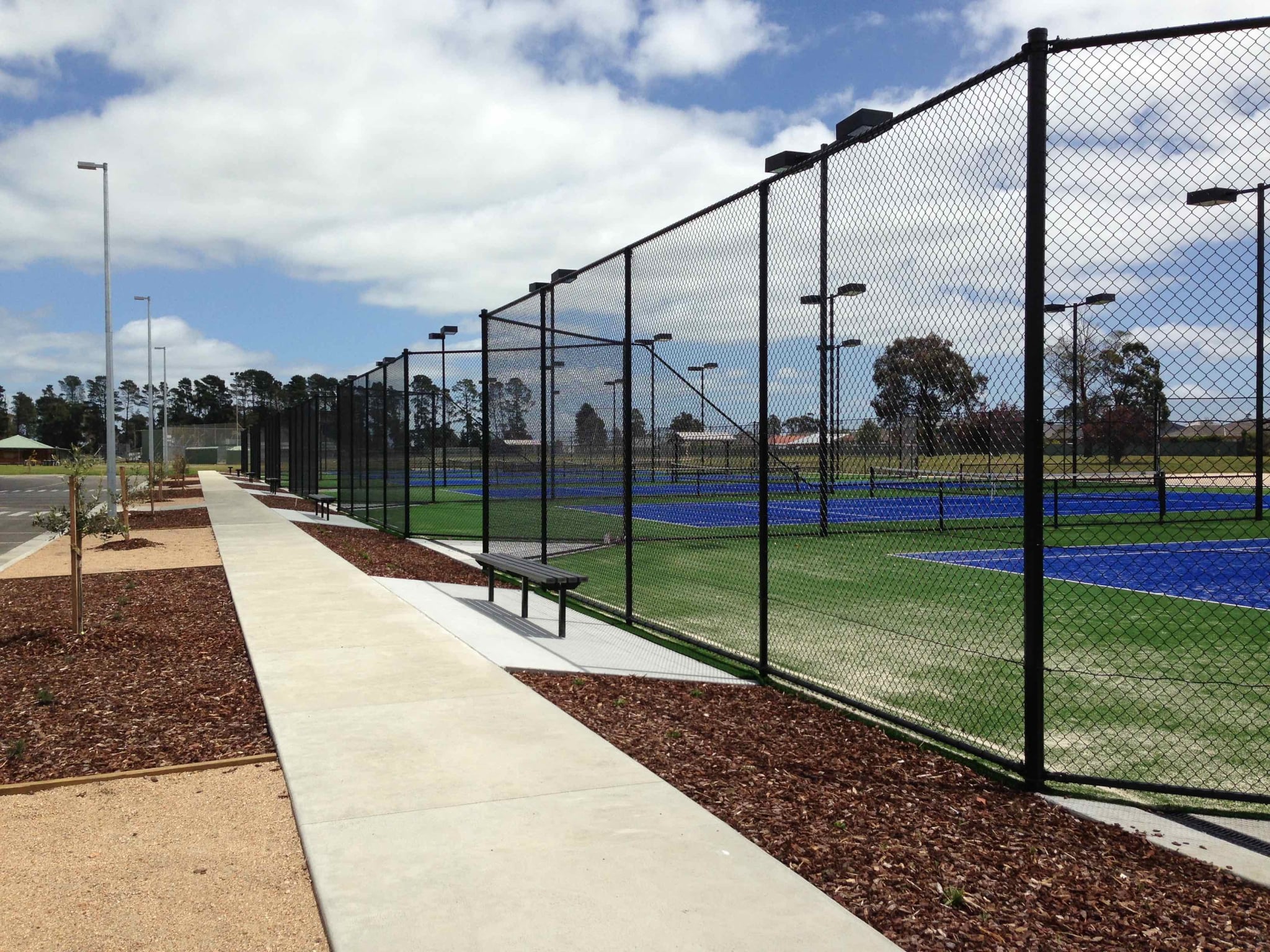 Prince of Wales Recreational Reserve Tennis facility fencing installation